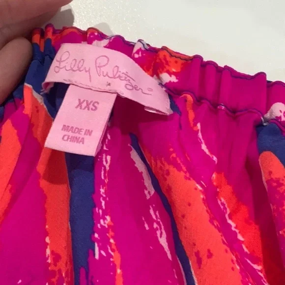 Lily Pulitzer Silk Flamingo One Shoulder Blouse C4 - Picture 7 of 11